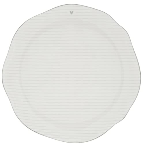 Bastion Collections Speiseteller Heart Stripes mit grauen Streifen D. 27cm