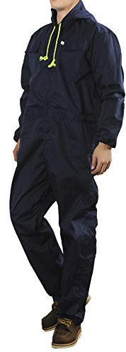 Oralidera Herren Baumwolle Arbeitsoverall mit Kapuze Maleroverall mit vielen Taschen Mechanisch Handwerker Jumpsuit Arbeitskleidung