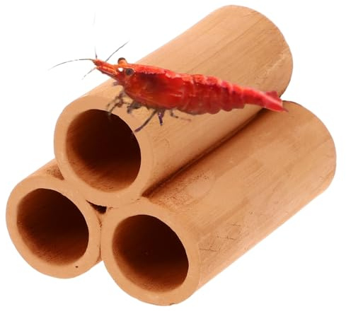 Aquariendeko Pyramide 3er XL Garnelenröhre Aquarium Deko Garnelen Garnelenhöhle Krebshöhle Welsröhre Laichröhre Keramik Ton Terracotta
