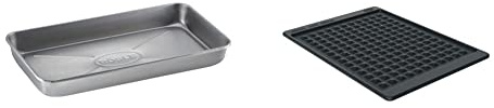 RÖSLE Barbecue Universalschale PRO, Hochwertige Edelstahlschale mit hohem Rand zum Marinieren & Ablagematte Silikon, schwarz