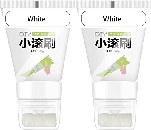 Wandreparatur Rollbürste mit Wandreparaturpaste 2 Stück Kleine Rollpinsel Wand Latex Farbe Wandabdeckung Schnell Trocknende Wandfarbe Reparatur Renovierung Wandpaste Graffiti Farbe (Weiß)