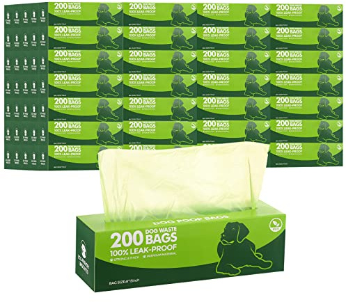 Sherr 20 Boxed Rolls 4000 Counts Dog Poop Bags Bulk Leak Proof Dog Waste Bags Universal Pet Doggy Waste Poop Box for Puppy Pets Outdoor Walking and Travel, 20 Rolls of 200(Green)