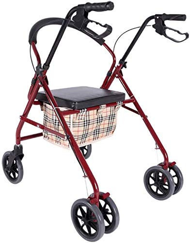 HWSY Rollator, faltbar, Rollator mit Sitz, Gehgestell, 4 Räder, Mobilität, Gehhilfen, Doppelbremssystem, zum Gehen für Senioren Interesting