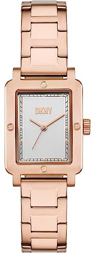 DKNY Damenuhr City Rivet quarz/3 Zeiger Uhrwerk 24mm Gehäusegröße mit einem Edelstahlarmband NY6663