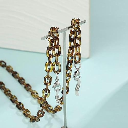 QQLADY Catena Leopardata per Occhiali Donna Uomo Catene per Occhiali da Sole in Acrilico Cordino per Occhiali da Lettura Cordoncino per Collo Maschera Corda per Cinturino