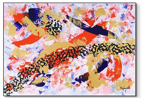 Tsybenko™ Künstlergemälde | 100% UNIKAT & HANDGEMALT | Abstrakt Moderne Kunst | Kunstgemälde auf Leinwand | Acryl Wandbild Wohndekor | Gemälde Handgemalt | Abstraktes Acrylbild (70 x 50 cm, Flash)