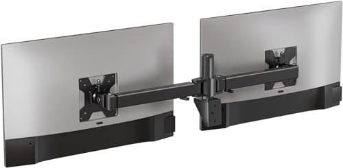 WALI Monitor Wandhalterung für 17 bis 38 Zoll Bildschirme, Monitor Halterung 2 Monitore Schwenkbar, Neigbar,Ultrawide-Monitorarm,VESA 75x75/100x100 mm(012ARM-38), Schwarz