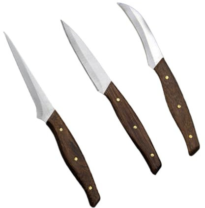 TOPBATHY Garniermesser Satz mit Ergonomischem Griff aus Edelstahl und Holz Schnitzwerkzeuge zum Frucht Schnitzen für Hotel und Restaurant Praktisches Obstschnitzmesser