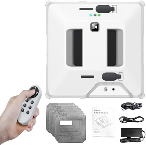 Window Cleaning Robot with Remote Control - Indoor/Outdoor Glass Cleaner, Intelligent Automatic Window Vacuum, 3000 Pa Robotic Cleaner