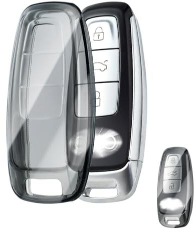OFFCURVE Autoschlüssel Hülle für Audi A3 A6 A7 A8 Q4 Q7 Q8 S3 S6 S7 E-Tron | TPU Schlüsselhülle Transparent für Audi A3/S3/RS3 8Y, A6/S6/RS6 C8, Q4 e-tron, Q7/SQ7, Q8/SQ8/RSQ8, A7/S7/RS7 C8, A8 /S8