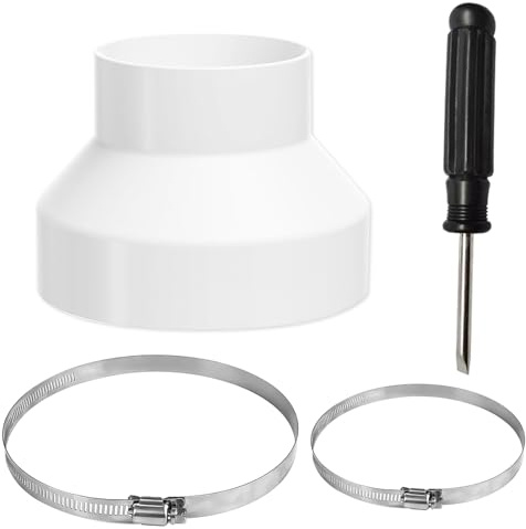 GTNCE Adaptador de Tubo de Escape de 150mm a 100mm, Adaptador de Tubo Redondo con 2 Abrazaderas de Acero Inoxidable, Conector Reductor para Sistema de Ventilación, Canal de Ventilación