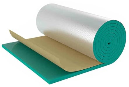 Estera De Aislamiento Acústico, Aislamiento De Papel De Aluminio Autoadhesivo, 20 Mm De Espesor, Algodón Aislante De Pared Exterior, For Uso En Paredes, Pisos Y Techos(Green,20mm Thick/107.64 sqft)