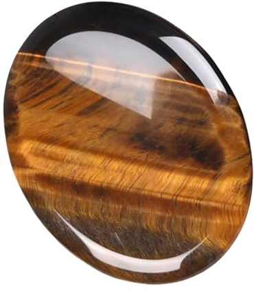 Tigerauge Healing Crystal Worry Stone 45mm – Ovaler Daumenstein & Polierter Naturstein gegen Stress & Angst – Handschmeichler für Meditation, Reiki, Yoga – Geschenk für Männer & Frauen