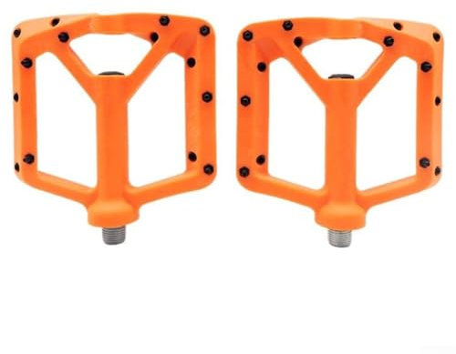 Fahrradpedale, Nylon, rutschfeste flache Pedale – leichte und breite flache Plattform, Fahrradpedale, für Rennrad, MTB, E-Bike (orange)