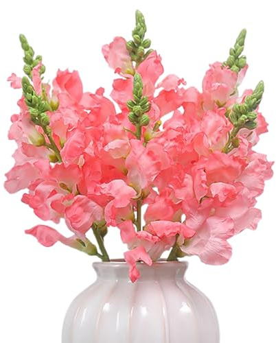 Mokylor 6 Stück Künstliche Hyazinthen-Blumen, 40,6 cm Langer Stiel, Künstliche Hyazinthen-Blumensträuße, Künstliche Antirrhinum-Löwenmaul-Zweige für Zuhause, Hochzeit, (A)