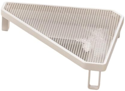 MagiDeal Partitora de la bandeja Rack de soporte de estante de barra de hierro Pots y sartenes Organizador de estantes de esquina para accesorios para el hogar, Blanco