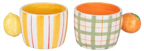 Villa d'Este Home Tivoli 1999 Set 2 mugg, 350 ml, keramisk, citrushandtag, fruktliv
