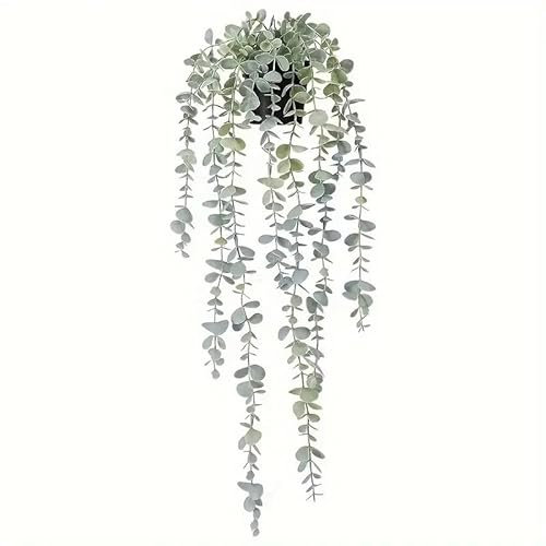 Artificial Hanging Eucalyptus Plant, 80 cm Trailing Greenery, Faux Eucalyptus Vine