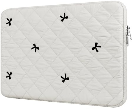 BAAGOAZ Funda 11-12 Pulgadas para MacBook Neo y Ordenador Portátil, Blanco | Acolchada con Lazos Bordados, para MacBook Neo A3404 A18 Pro, 11,6 PC Laptop, Ultrabook, 2-en-1, Convertible y Chromebook