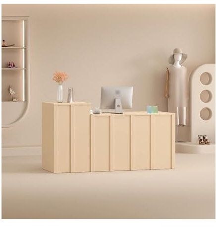 Generisch Kompakter Empfangstresen für kleine Räume, moderner Rezeptionstresen, multifunktionale Transaktionsfläche für Büro, Salon, Lager - Mandel, 80 cm