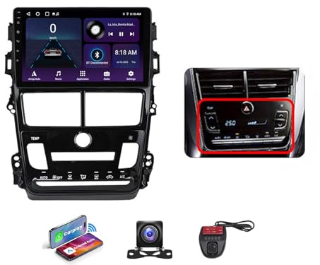 ZCZANT Android 13 Autoradio Lettore Dvd Navigazione GPS per Toyota Yaris Vios 2017-2020 9 Pollici Autoradio Lettore multimediale Supporto SAT Navi WiFi 5G BT GPS con CarPlay Android Auto USB Telecame