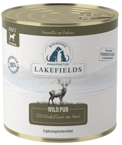 Lakefields MANUFAKTUR Ergänzungsfutter Wild PUR für Hunde, Größe:18 x 800 g