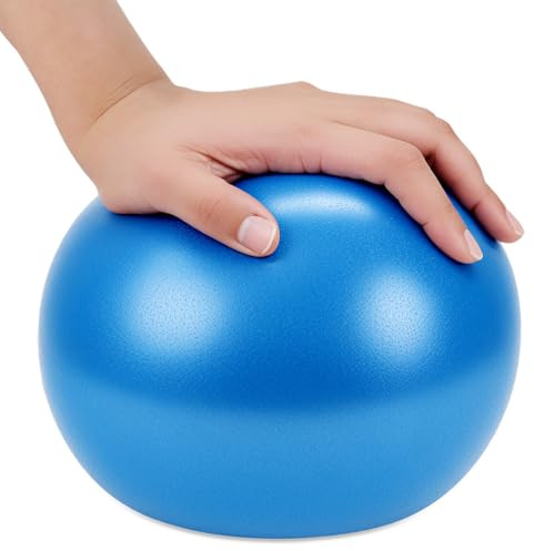 QWORK® Palla da Pilates e Yoga Antiscivolo 25 cm para Fitness e Allenamento Addominali, Schiena e Core - PVC Blu