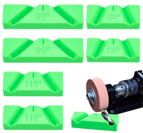 NBEADS 6 Pcs Drill Bit Sharpener Guide Jig Sets, ABS Plastic Drill Bit Jig with 90°/118°/135°Angles Guide Manual Drills Grinder Too for Machinists and DIY Enthusiasts