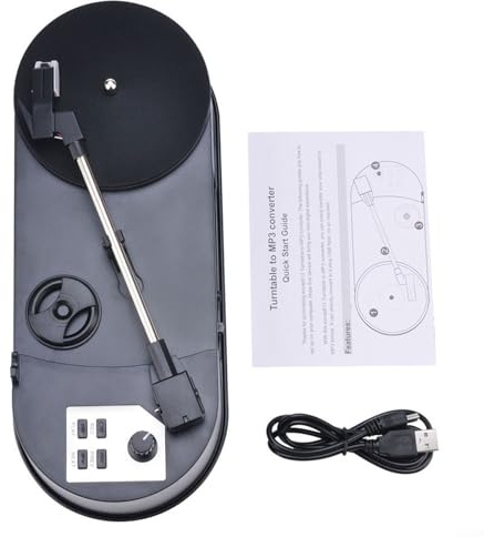 Tourne-disque vinyle 33/45 RPM LP vers MP3, tourne-disque portable avec USB, design rétro pour la maison et le bureau