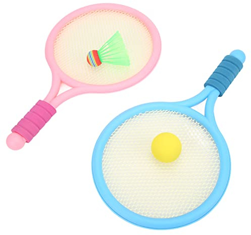 AMONIDA Raquette de Badminton pour Enfants, Design Léger et pour Les Activités Intérieures et Extérieures, à Partir de 3 Ans, 1 Paire de Matériau ABS