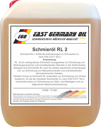 East Germany OIL Schmierl RL 2, 5 Liter Kanister, Niedrigviskoses Schmierl fr Werkzeugmaschinen, Spindeln, Messinstrumente und feinmechanische Gerte, 5 kg
