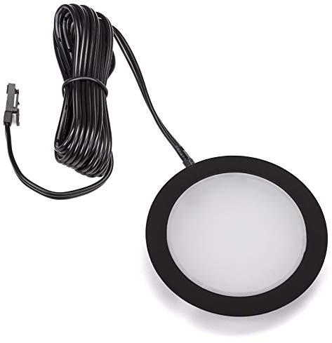 SOTECH 5 x LED Einbaustrahler GIULIA 12V 3W warmweiß 2700K 65 x 12 mm | Gehäuse schwarz Möbeleinbauleuchte Deckenleuchte Deckenstrahler Spot Ultraslim