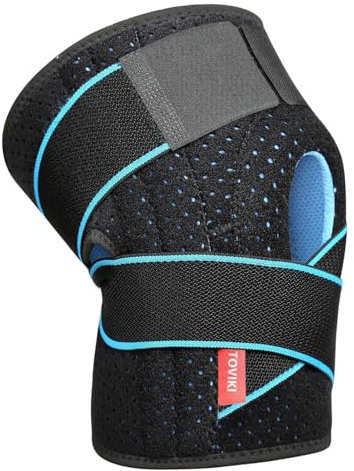 TOVIKI Ginocchiere Supporto Sportiva Tutore Ginocchio Regolabile Traspirante Neoprene con Doppi Stabilizzatori per Legamenti Rotula Menisco