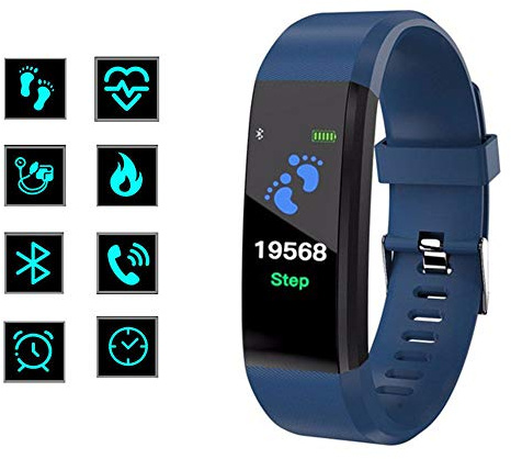 RGFITNESS Pulsera de Actividad Inteligente Reloj Deportivo IP67 para Hombre Mujer con GPS Monitor de Sueño Podómetro Contador Notificación Whatsapps Llamadas,Red