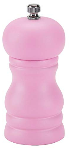 sourcing map Moulin à Poivre Sel Épices Broyeur 4,5 Bois avec Réglable Grossièreté pour Assaisonnement Repas Préparation Cuisine Salle à Manger Rose