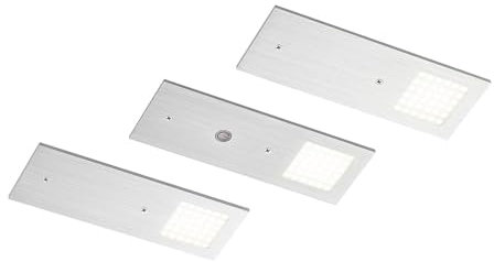 LED Lampes sous meuble Nortra à intensité variable (Moderne) en Gris Aluminium e. a. pour Salon & Salle manger (à 3 lampes,), Lampe