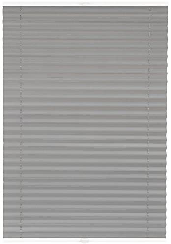 ondeco Plissee auf Maß Metallic für alle Fenster innen, Montage in Glasleiste Spannschuh, Sonnenschutz-Rollo lichtschutz und Blickdicht Silber B: 71-80 cm, H: 101-150 cm