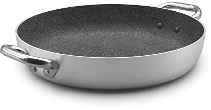 Pentole Agnelli ALSA110G32 Linea Shark Skin, Tegame, Antiaderente, con 2 Manici in Acciaio Inossidabile, 32 cm