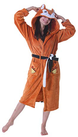 ATOZ Peignoir Doux Femme Animaux de Dessin Animé Flanelle Pyjama Robe Bain écureuil Pour L