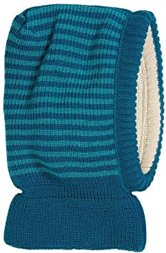 HANS NATUR Bio Baby und Kinder Schalmütze 100% Bio-Baumwolle (KBA) und Schurwolle, Petrol türkis, 46/48