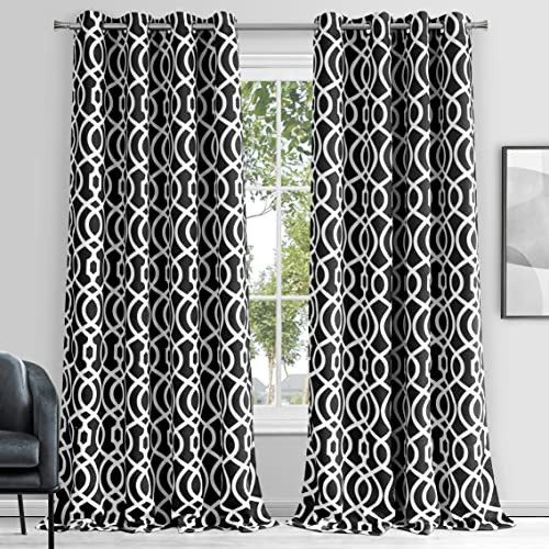 Dainty Home Grommet Blackout Curtains - Trellis 54 W x 84 L, Room Darkening, Machine Washable Window Curtain Panels for Bedroom & Living Room - Ideal Blackout Curtain Solution