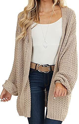Maroway Women's Knit Batwing Sleeve Cardigan Oversized Open Front Sweater