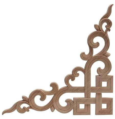Holzanwendung Holzfiguren Holzaufkleber geschnitzt europäische Blume Großer Holzschrank aus Gummi (Farbe: A, Größe: 20 * 20 cm) Good
