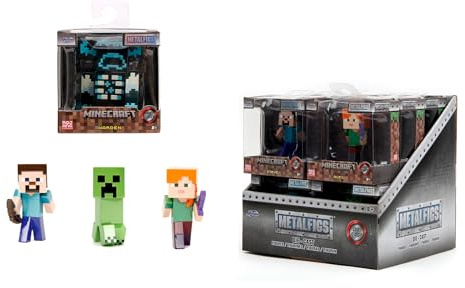 Jada Toys Minecraft Figures 2,5 Spielfiguren Actionfiguren Sammelfiguren, Zufällige Auswahl aus Steve, Alex, Creeper, Warden