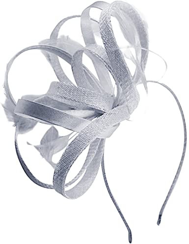 Aurora Collection Sinamay und Satin Loops Fascinator, GRAU, Einheitsgröße