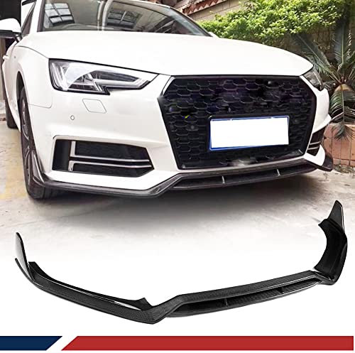 XUETAO Lague de Pare-Chocs Avant en Fibre de Carbone pour Audi A4 S-Line S4 Berline 2017 2018 2018 2019 Spoiler à lèvre Avant Kit de carrosserie Sortie d’Usine