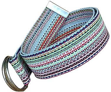 Colorful Unisex Woven Belt, D Ring 1.5 Canvas belts, Cotton Webbing Belt for all Seasons, Gift For Women or Men, (X-Large 48)