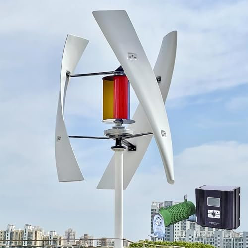 3000W Vertical Axis Maglev Wind Turbine Generator Wind Power Generator Kits with Wind Solar Hybrid MPPT Charge Controller,12V