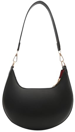 NIHENHAO 2024 Borse a tracolla Borsa a mezzaluna Borsa per ascelle alla moda per ragazza donna borsa ascellare borsa - nero