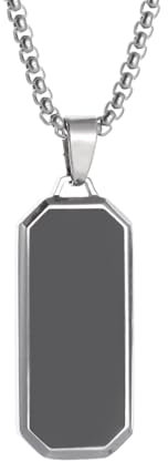 IOETSEUT Herren Halskette, modisch und personalisiert Military Tag Dog Tag High Polish Square Pendant Halskette für Männer und Frauen Party Trend Schmuck Geschenke Schmuck Geschenk